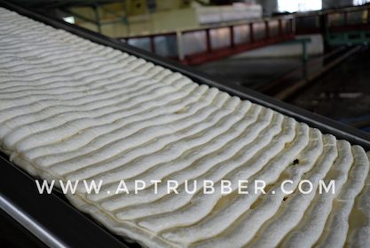 SVR 3L natural rubber material is being processed