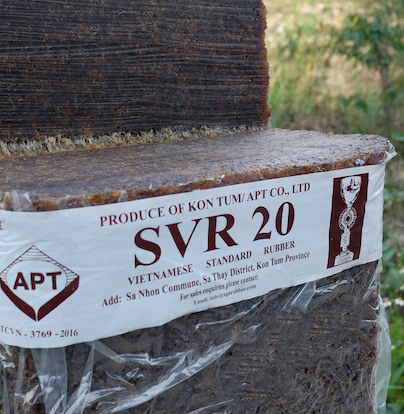 Inside a bale of svr 20 natural rubber