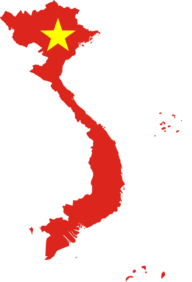 Flag map of Vietnam